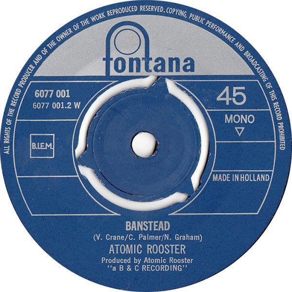 Atomic Rooster : Friday The 13th / Banstead (7", Single, Mono)