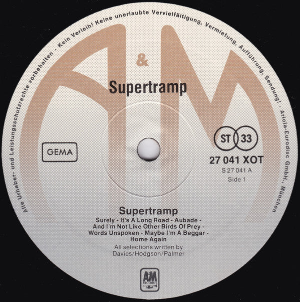 Supertramp : Supertramp (LP, Album, RE)
