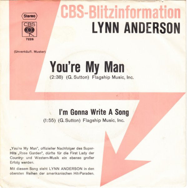 Lynn Anderson : You're My Man (7", Single, Promo)