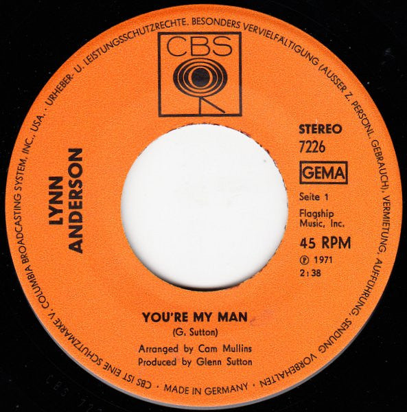 Lynn Anderson : You're My Man (7", Single, Promo)