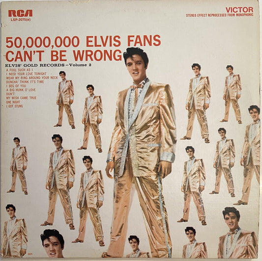 Elvis Presley : 50,000,000 Elvis Fans Can't Be Wrong (Elvis' Gold Records, Vol. 2) (LP, Comp, RE, Ind)