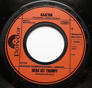 Kajetan : Herz Ist Trumpf (7", Single)