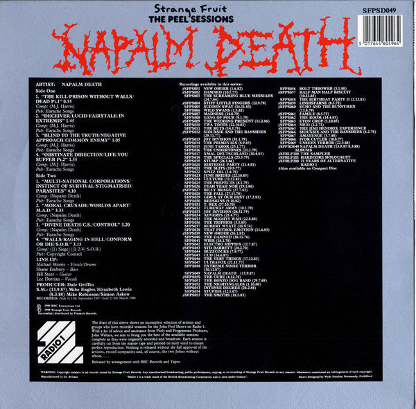 Napalm Death : The Peel Sessions (12")