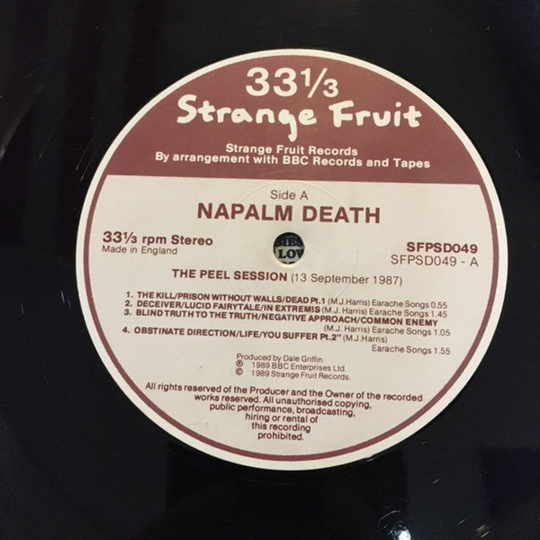 Napalm Death : The Peel Sessions (12")