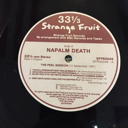 Napalm Death : The Peel Sessions (12")