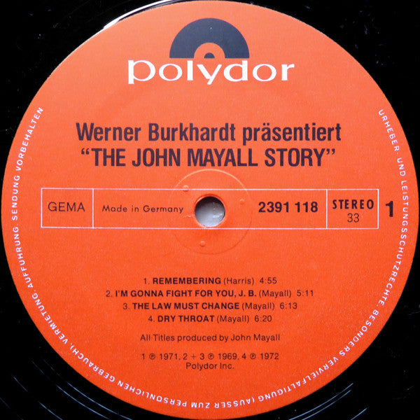 John Mayall : Werner Burkhardt Präsentiert  Die John Mayall Story (LP, Comp)
