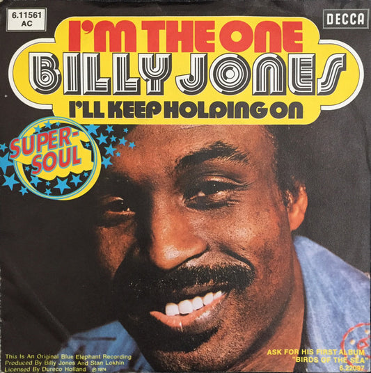 Billy Jones (3) : I'm The One / I'll Keep Holding On (7", Single)