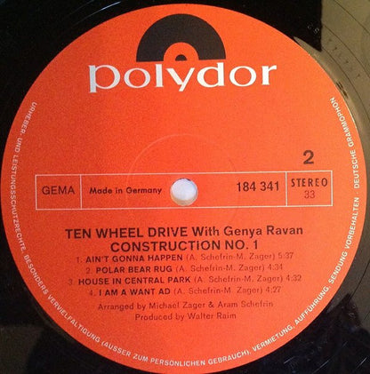 Ten Wheel Drive With Genya Ravan : Construction #1 (LP, Album, Gat)