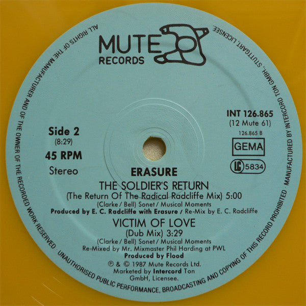 Erasure : Victim Of Love (Remix) (12", Maxi, Yel)