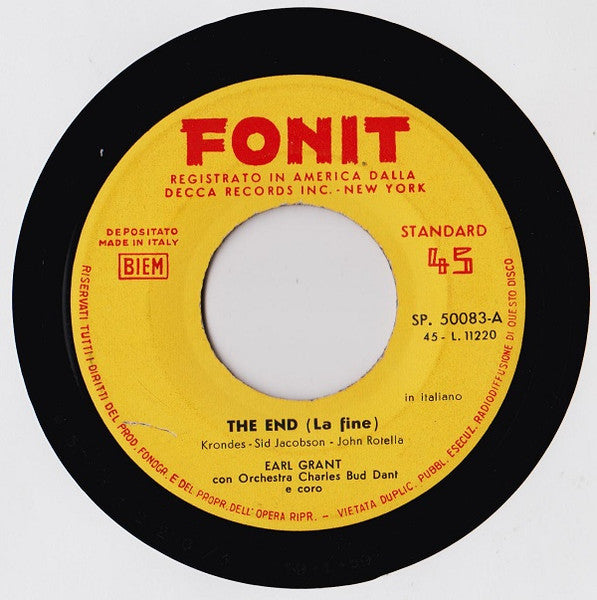 Earl Grant : The End = La Fine (7")