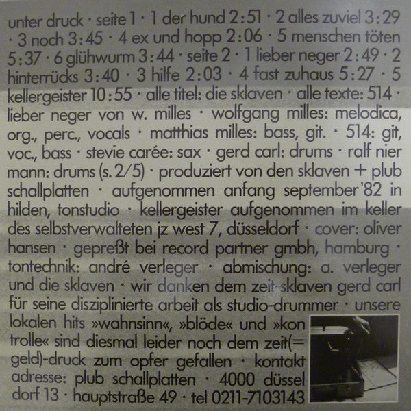 Die Sklaven : Unter Druck (LP)