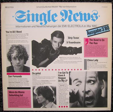 Various : Single News 3/80 (LP, Comp, Promo)