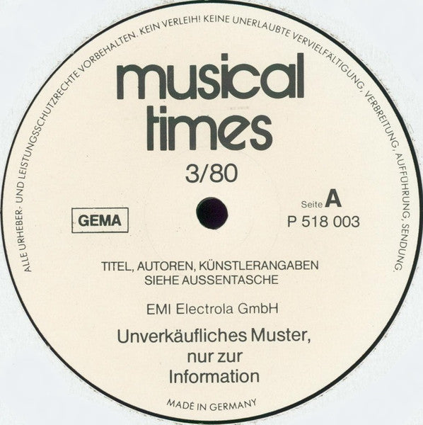 Various : Single News 3/80 (LP, Comp, Promo)
