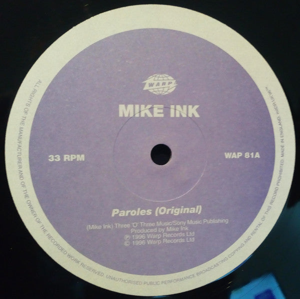 Mike Ink : Paroles (2x12")