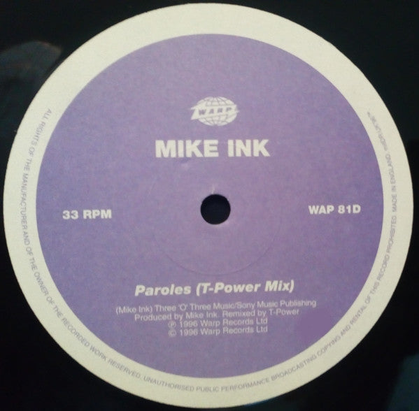 Mike Ink : Paroles (2x12")