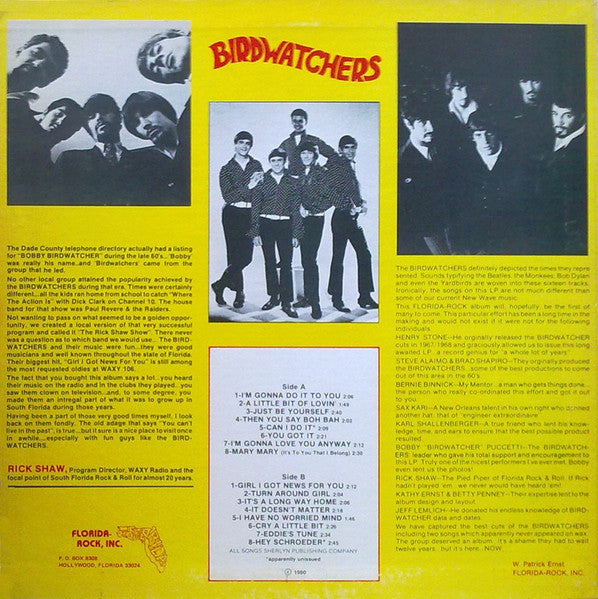 Birdwatchers* : South Florida's Birdwatchers - 60's Sounds (LP, Comp)