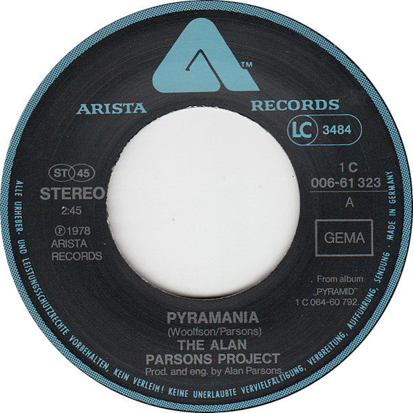 The Alan Parsons Project : Pyramania (7", Single)