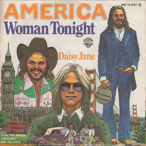 America (2) : Woman Tonight / Daisy Jane (7", Single)