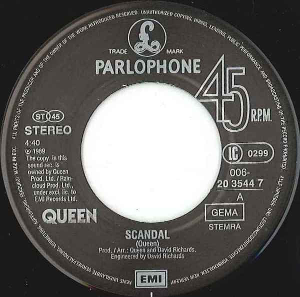 Queen : Scandal (7", Single)