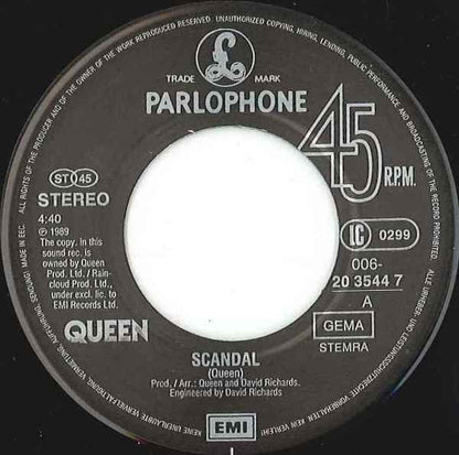 Queen : Scandal (7", Single)