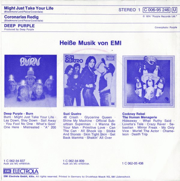 Deep Purple : Might Just Take Your Life (7", Single)