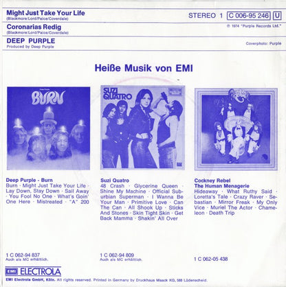 Deep Purple : Might Just Take Your Life (7", Single)