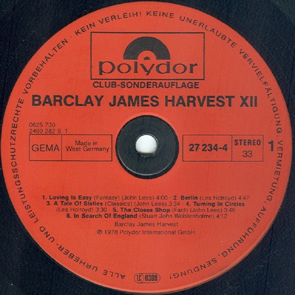 Barclay James Harvest : XII (LP, Album, CLU)