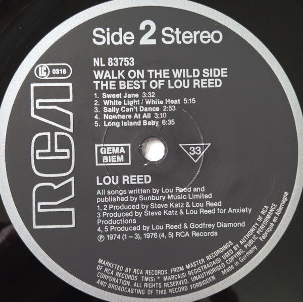 Lou Reed : Walk On The Wild Side - The Best Of Lou Reed (LP, Comp, RE)