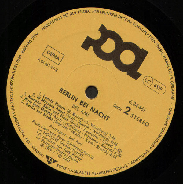 Bel Ami : Berlin Bei Nacht (LP, Album, RE)