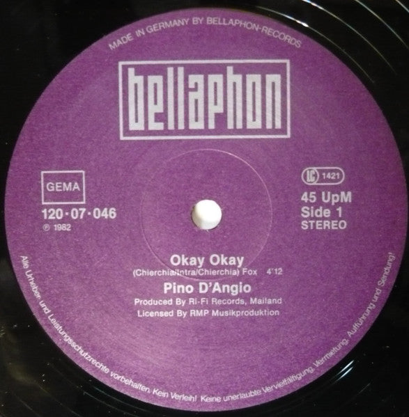 Pino D'Angiò : Okay Okay (12", Maxi)