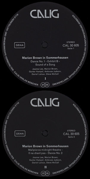 Marion Brown : Marion Brown In Sommerhausen (LP, Album)