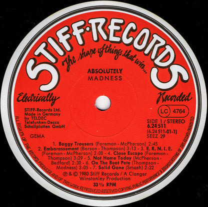 Madness : Absolutely (LP, Album)