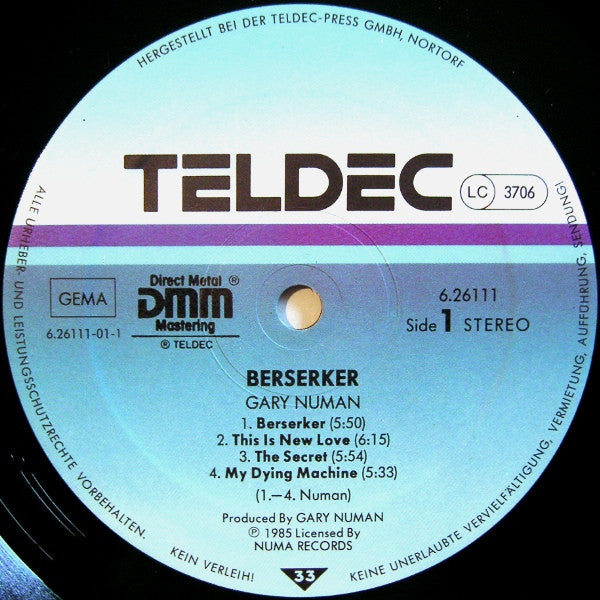 Gary Numan : Berserker (LP, Album, Tel)