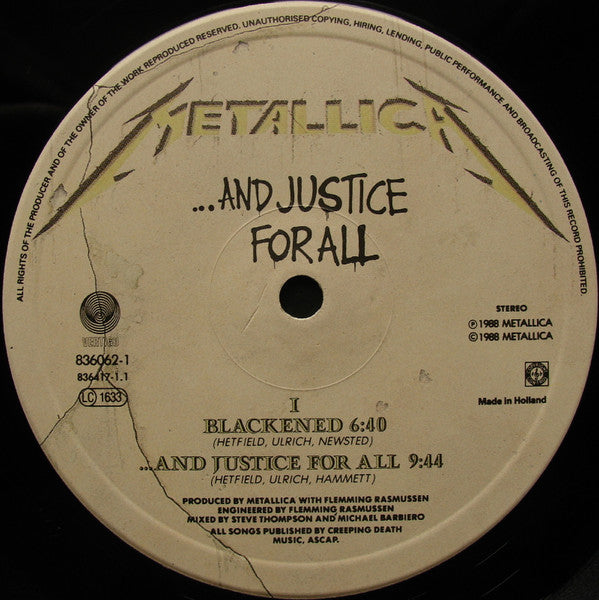 Metallica : ...And Justice For All (2xLP, Album, PRS)