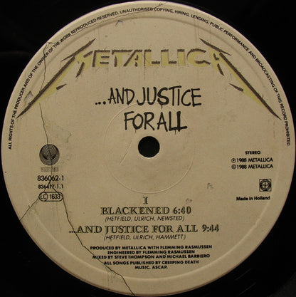 Metallica : ...And Justice For All (2xLP, Album, PRS)