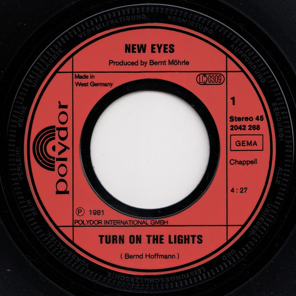 New Eyes* : Turn On The Lights (7", Single)