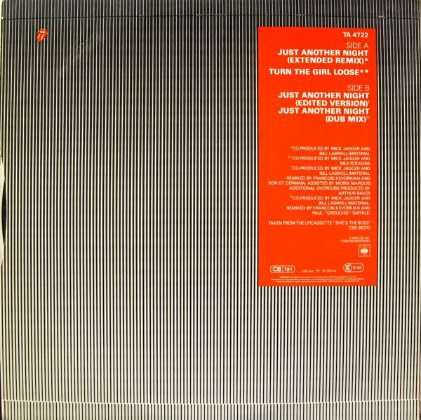 Mick Jagger : Just Another Night (Extended Remix Version) (12")