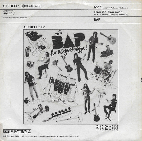 Wolfgang Niedecken's BAP* : Jupp (7", Single)