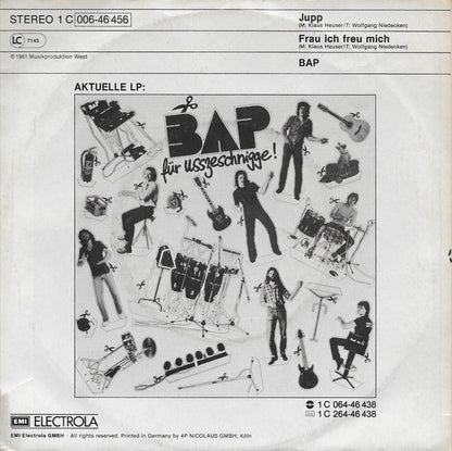 Wolfgang Niedecken's BAP* : Jupp (7", Single)