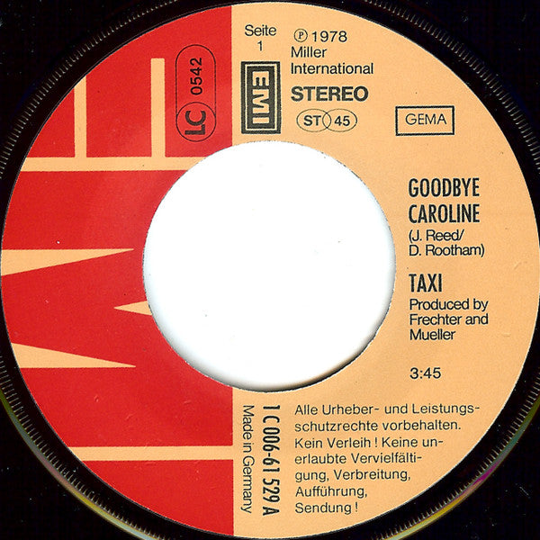 Taxi (17) : Goodbye Caroline (7", Single)