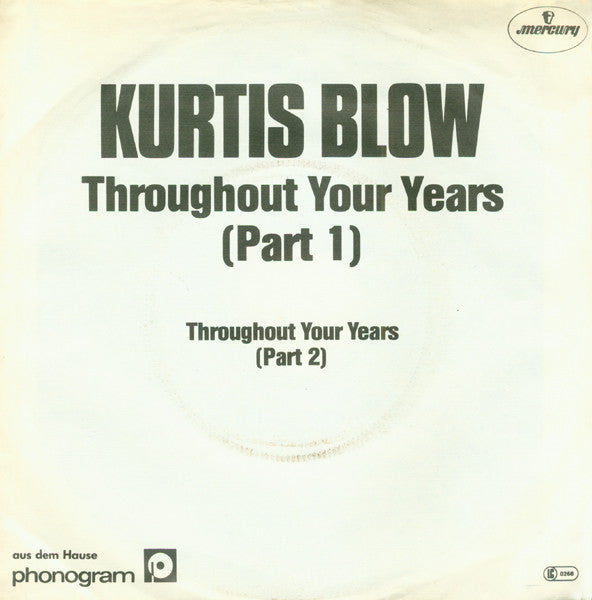 Kurtis Blow : Throughout Your Years (Part 1) / Throughout Your Years (Part 2) (7", Single)