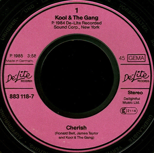 Kool & The Gang : Cherish (7", Single)