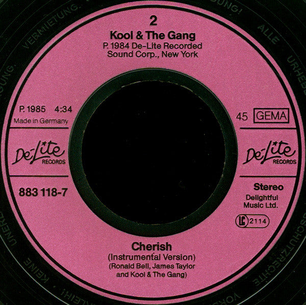 Kool & The Gang : Cherish (7", Single)