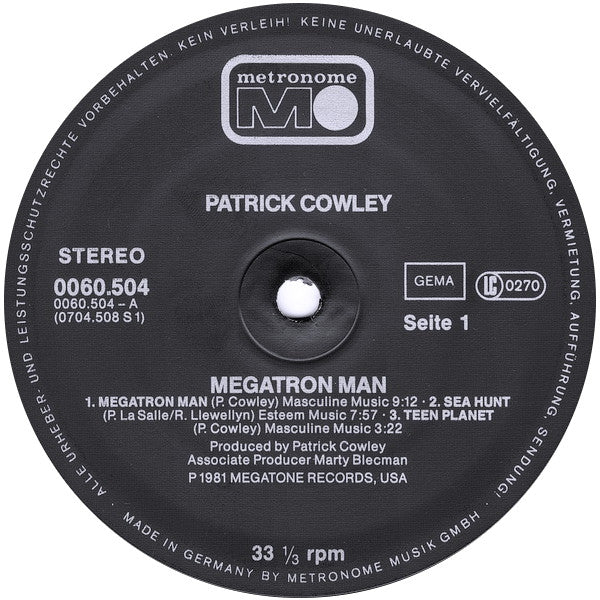 Patrick Cowley : Megatron Man (LP, Album)