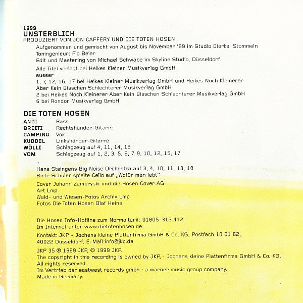 Die Toten Hosen : Unsterblich (CD, Album)