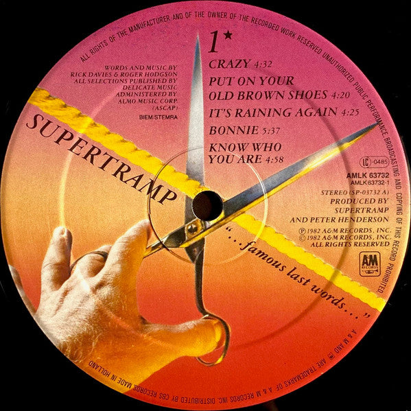 Supertramp : "...Famous Last Words..." (LP, Album)