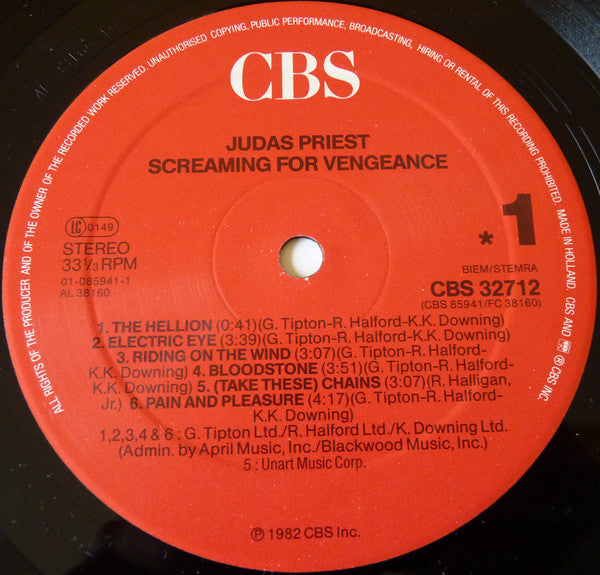 Judas Priest : Screaming For Vengeance (LP, Album, RE)