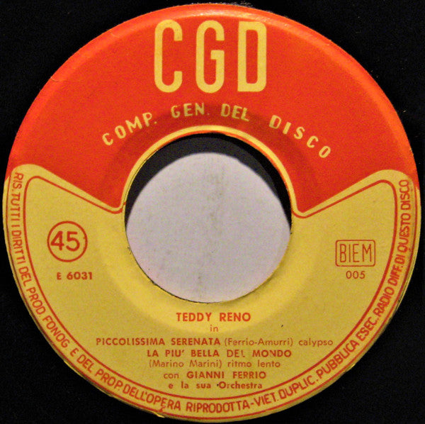 Teddy Reno : Piccolissima Serenata (7", EP)