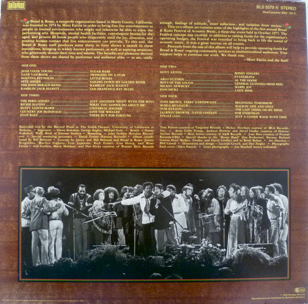 Various : Bread & Roses: Festival Of Acoustic Music (2xLP, Album, Gat)
