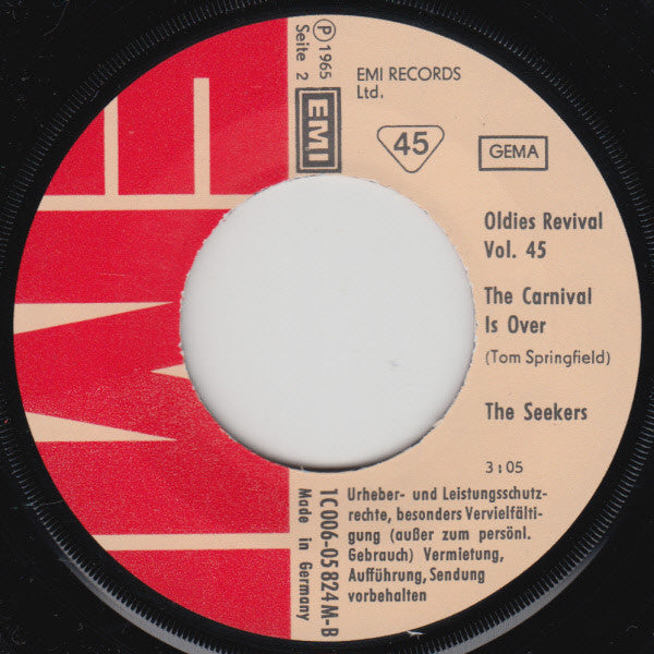 The Seekers : Georgy Girl / The Carnival Is Over (7", Single, RE)